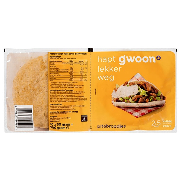 g'woon pita broodjes voorkant