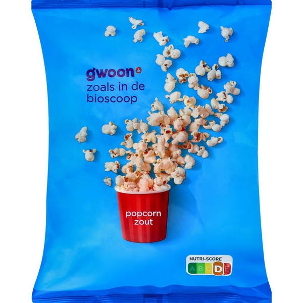g'woon popcorn zout voorkant