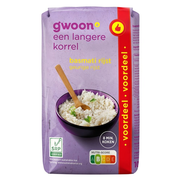 g'woon rijst basmati voorkant