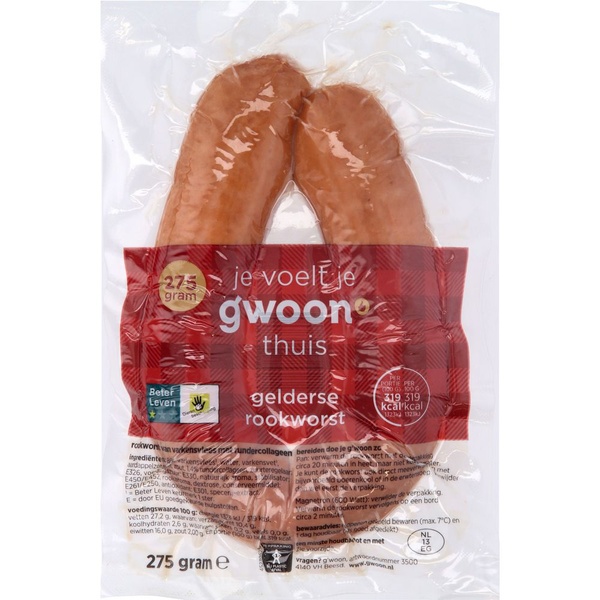 g'woon rookworst voorkant