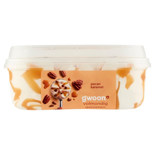 g'woon roomijs pecan karamel voorkant