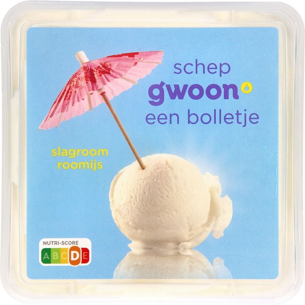 g'woon roomijs slagroom voorkant
