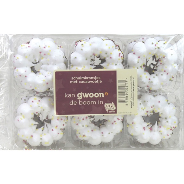 g'woon schuimkransjes met cacaovoetjes voorkant