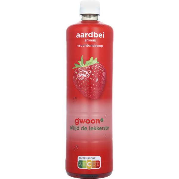 g'woon siroop aardbei voorkant