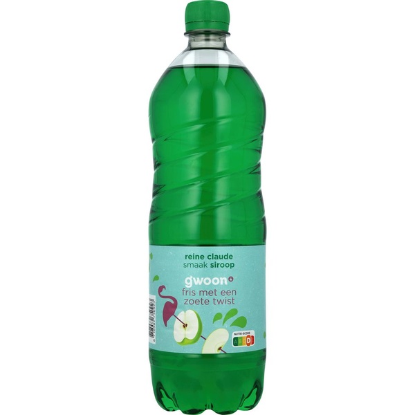 g'woon siroop reine claude siroop voorkant