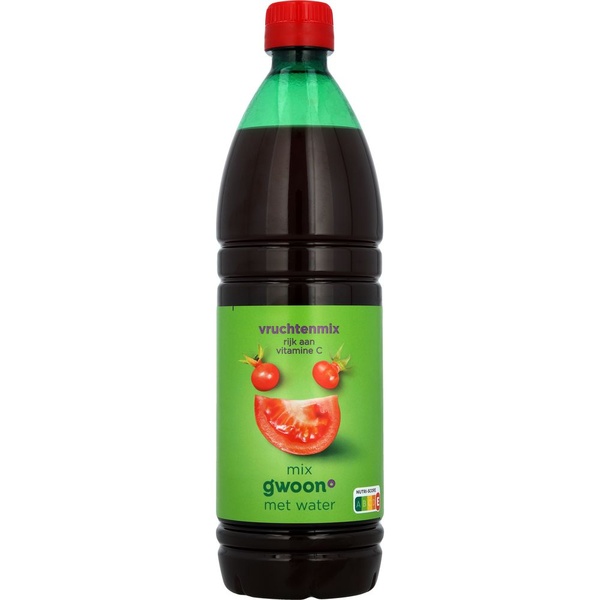 g'woon siroop vruchtenmix voorkant