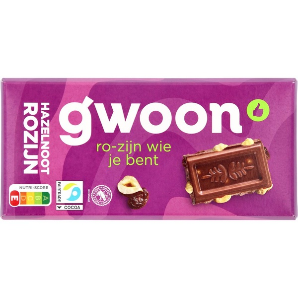 g'woon tablet melk hazelnoot rozijn voorkant