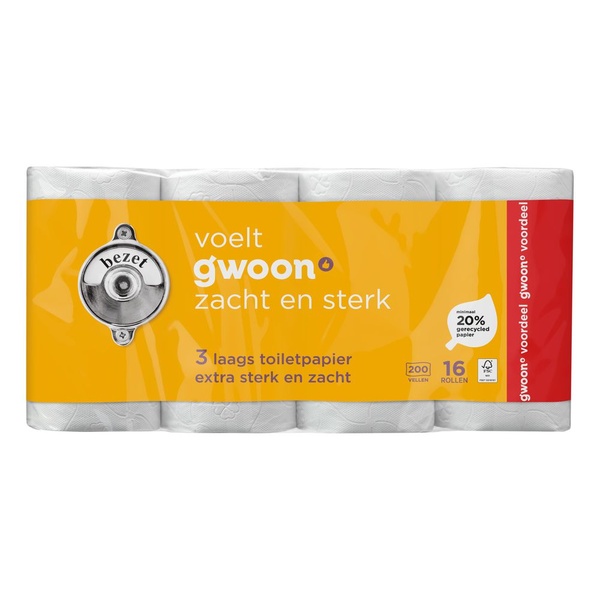 g'woon toilet papier 3-laags voorkant