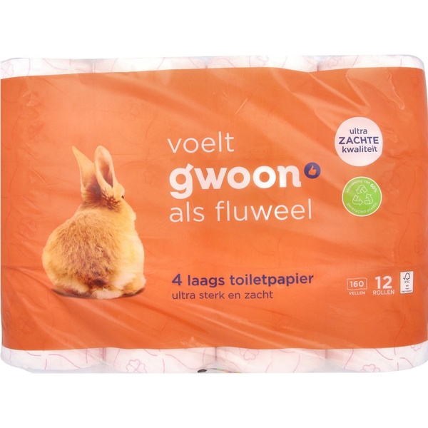 g'woon toiletpapier 4-laags voorkant