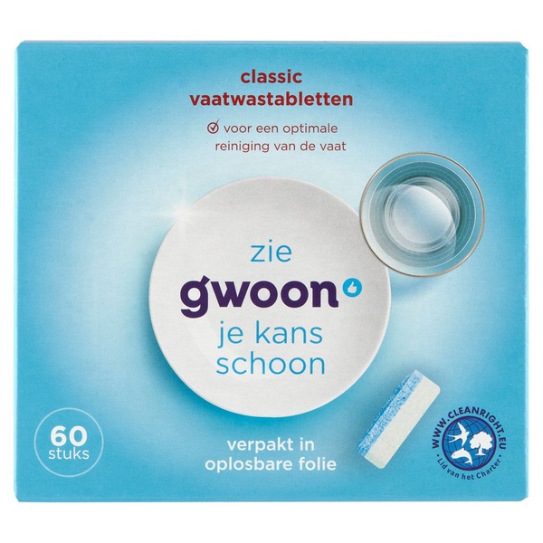 g'woon vaatwastablet classic voorkant