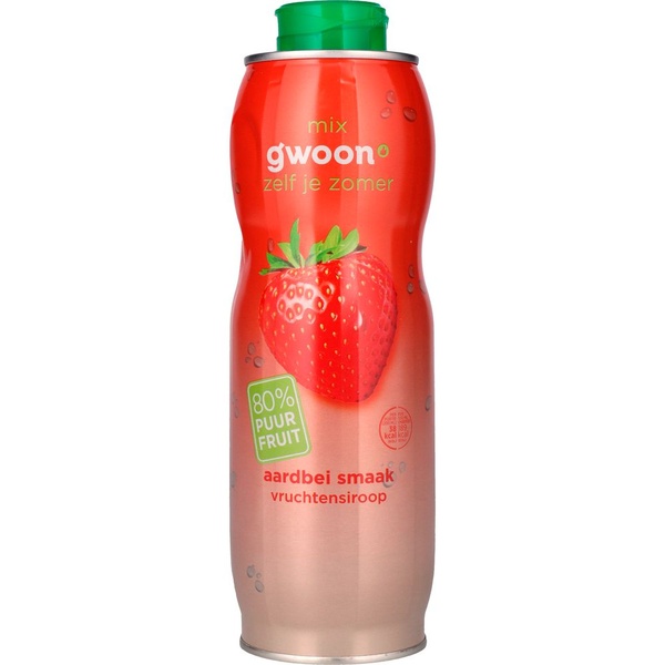 g'woon vruchtensiroop aardbei voorkant