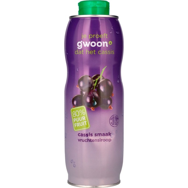 g'woon vruchtensiroop cassis voorkant