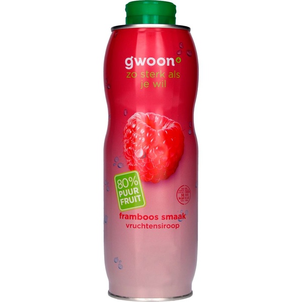 g'woon vruchtensiroop framboos voorkant