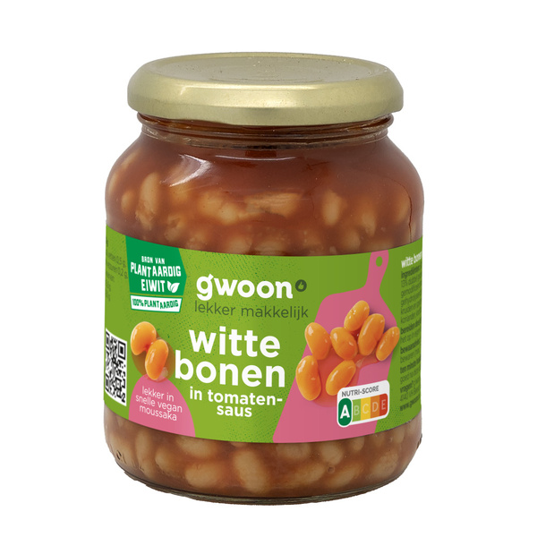 g'woon witte bonen in tomatensaus voorkant