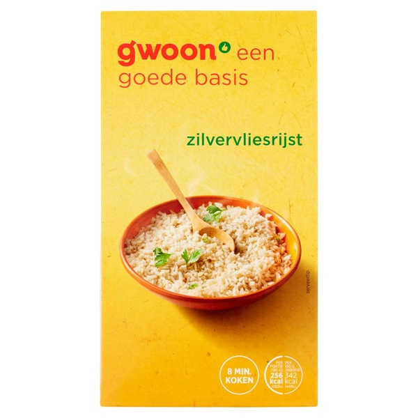 g'woon zilvervlies rijst voorkant