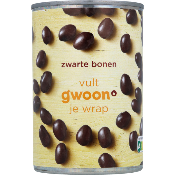 g'woon zwarte bonen voorkant