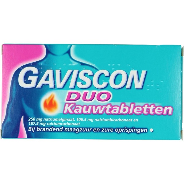 Gaviscon kauwtabletten duo voorkant