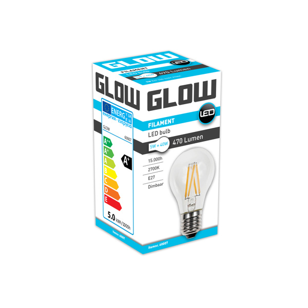 Glow lamp e27 40W dimbaar voorkant