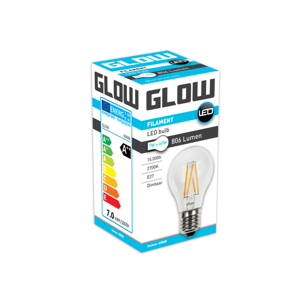 Glow lamp e27 60W dimbaar voorkant