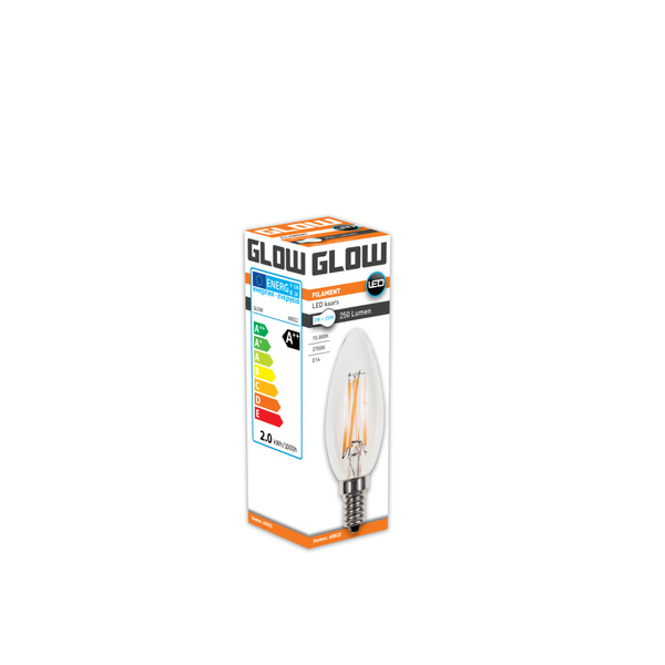 Glow lamp kaars e14 25W voorkant