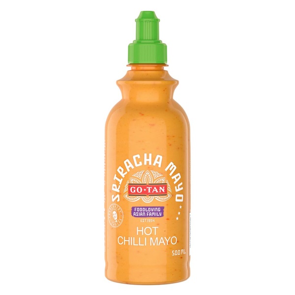 Go-Tan mayonaise sriracha achterkant
