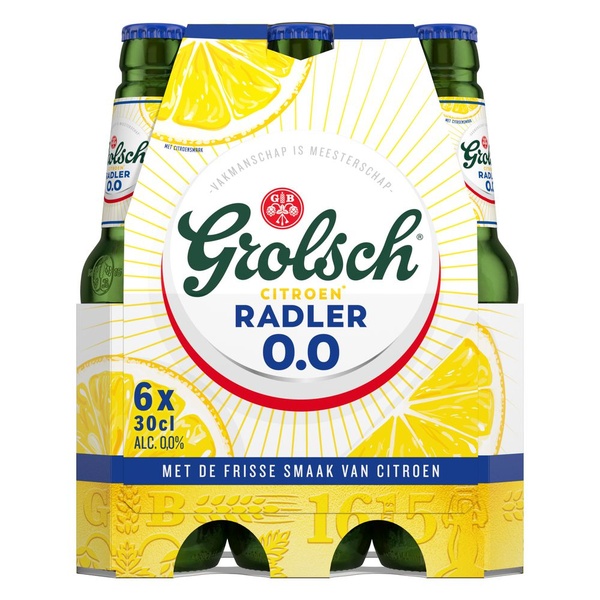 Grolsch radler citroen 0.0 voorkant