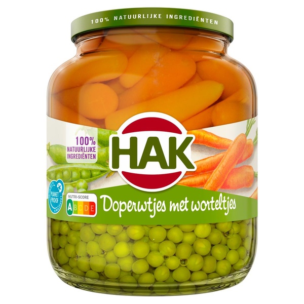 Hak Doperwtjes Met Worteltjes Extra Fijn voorkant