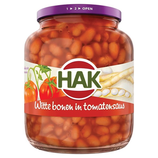 Hak witte bonen in tomatensaus voorkant