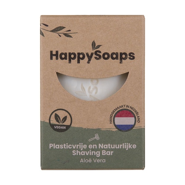 Happysoaps shaving bar aloë vera voorkant
