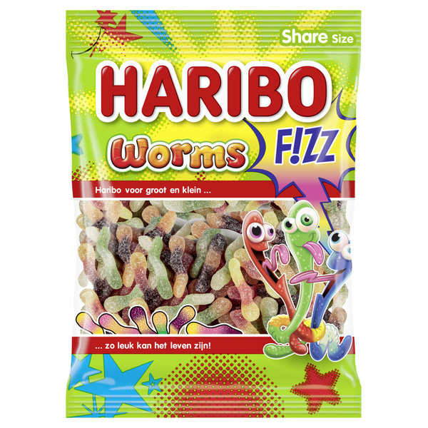 Haribo Snoep Worms F!zz voorkant