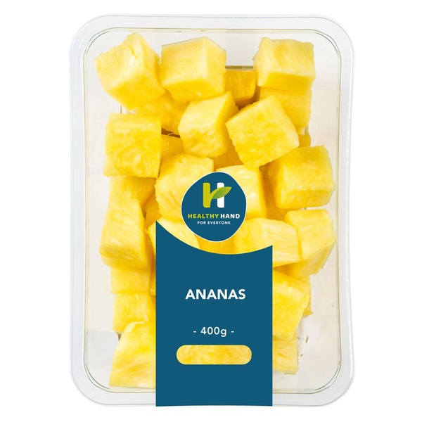 Healthy hand ananas blokjes voorkant