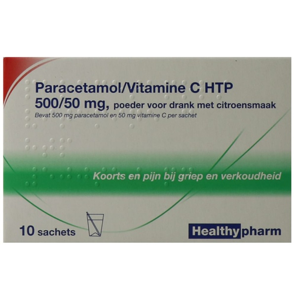 Healthy paracetamol vitamine C poeder voorkant