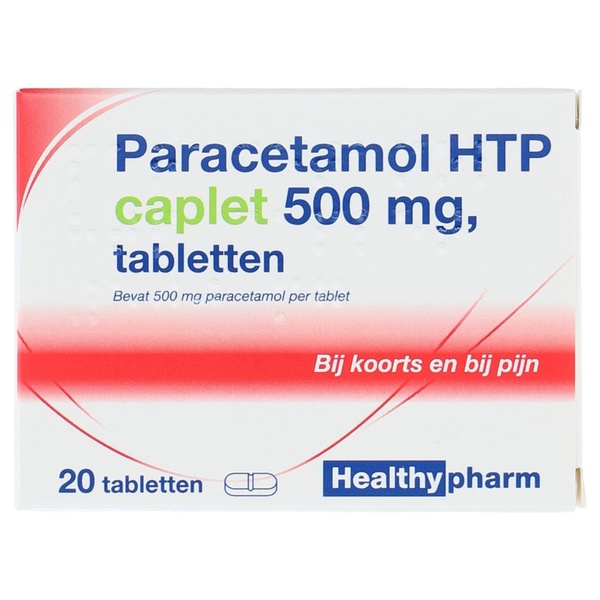 Healthypharm paracetamol caplet 500mg achterkant