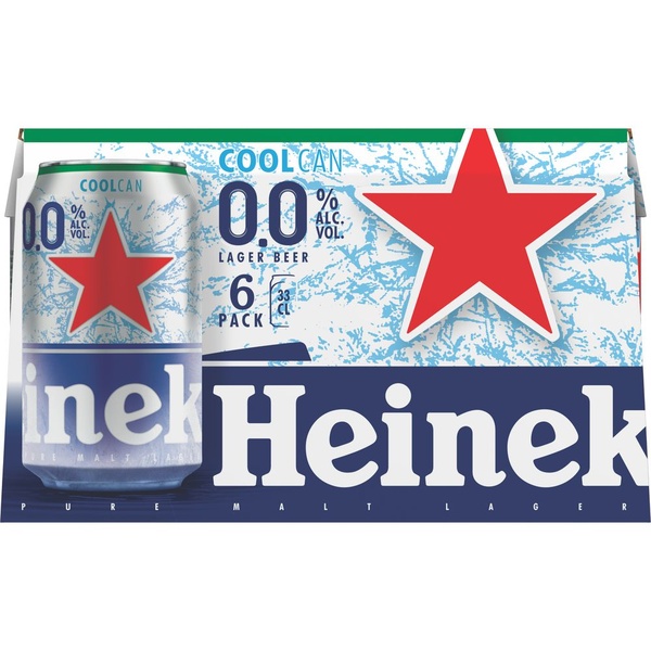 Heineken pils 0.0 cool 6-pack blik 330 ml voorkant