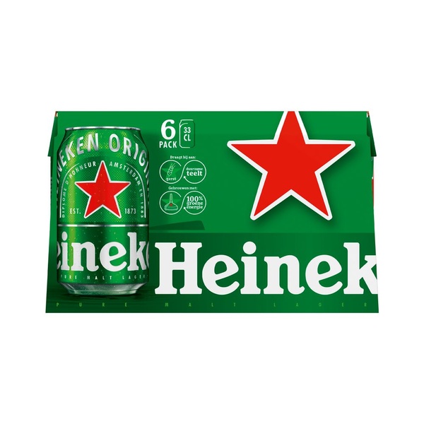 Heineken pils 6-pack blik 330 ml voorkant