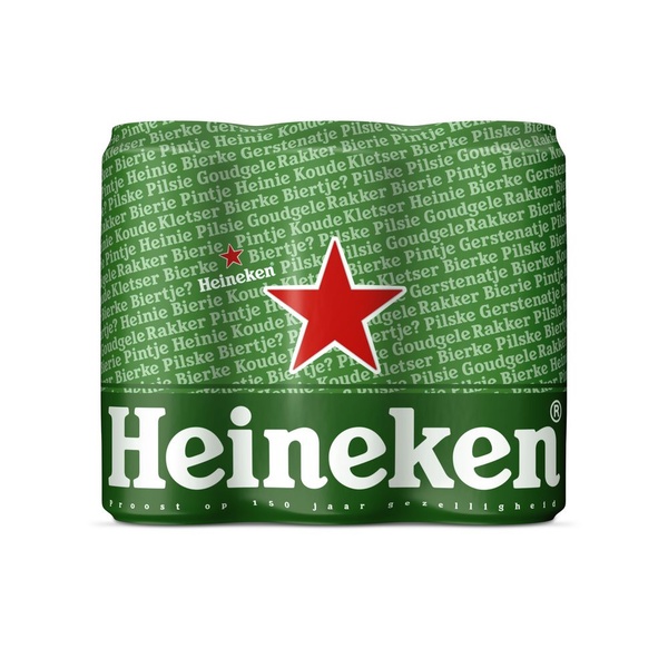Heineken pils 6-pack blik 500 ml achterkant