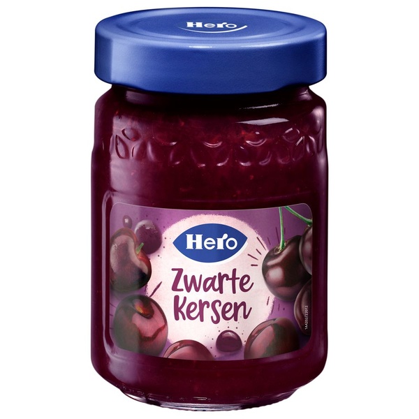 Hero fruitspread zwarte kersen voorkant