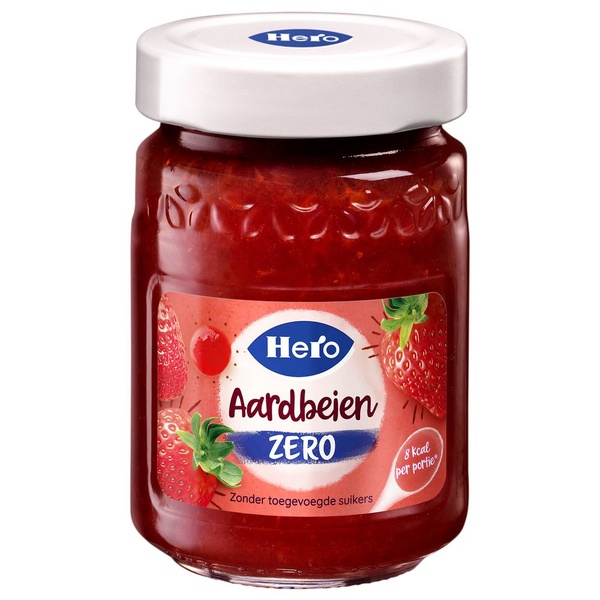 Hero jam zero aardbeien voorkant