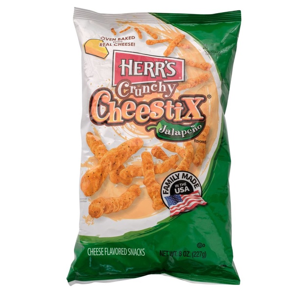 Herr's crunchy cheestix jalapeño voorkant