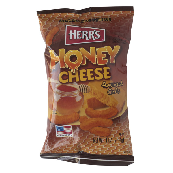 Herr's Honey cheese curls voorkant