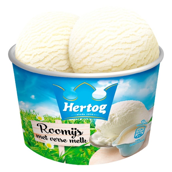 Hertog Hertog roomijs beker voorkant