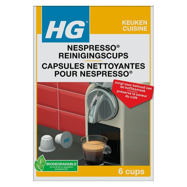 HG nespresso reinigingscups voorkant