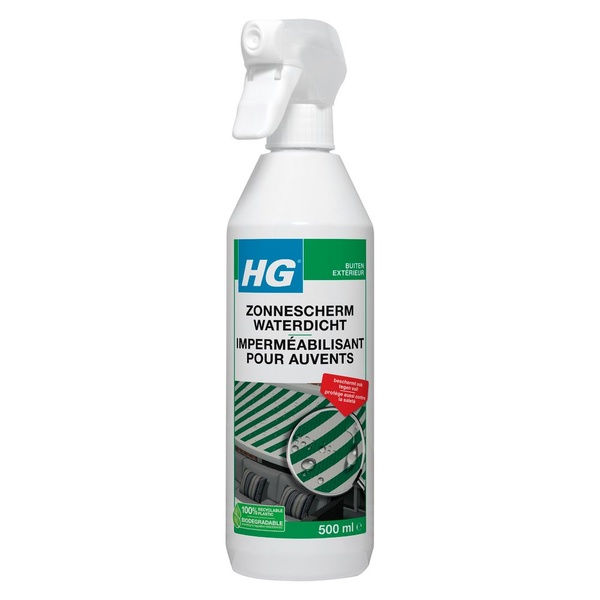 HG zonnescherm spray waterdicht voorkant