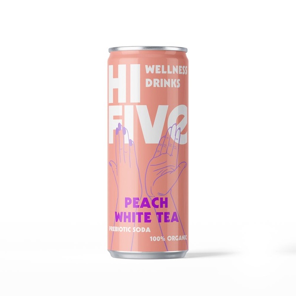 Hi-Five ice tea peach white voorkant