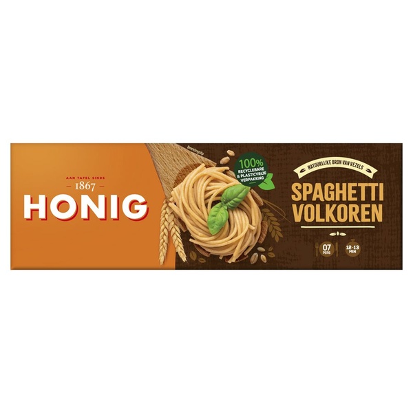 Honig spaghetti volkoren voorkant