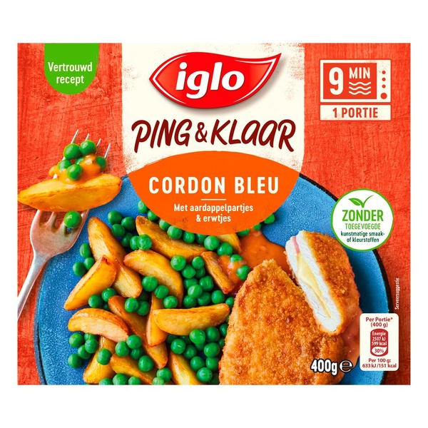 Iglo ping en klaar cordon bleu voorkant