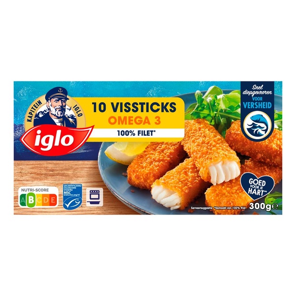 Iglo vissticks Omega3 voorkant