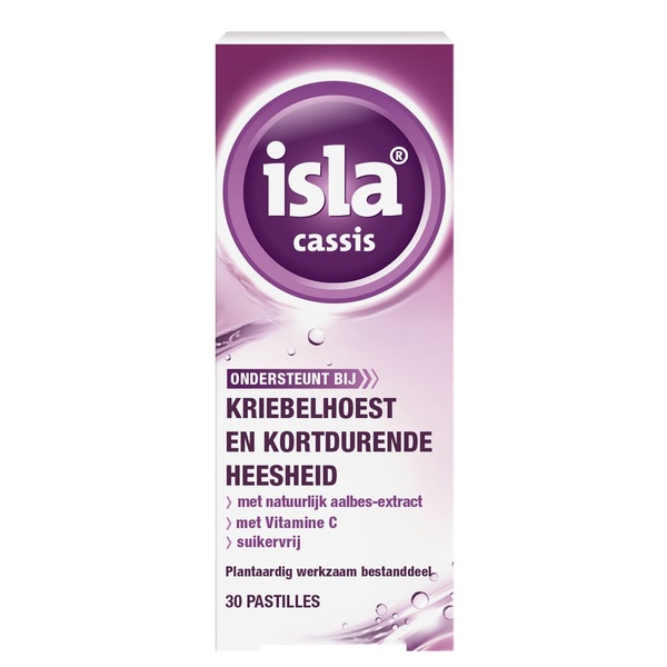 Isla keelpastilles cassis voorkant