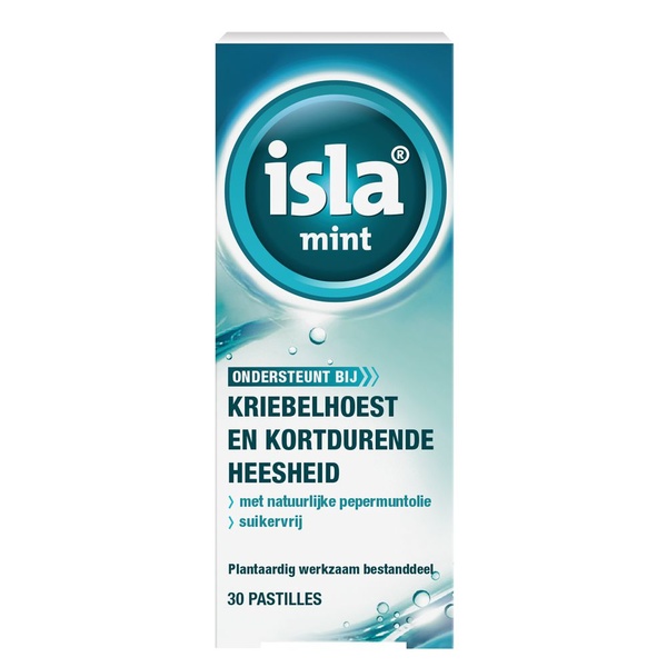 Isla keelpastilles mint voorkant