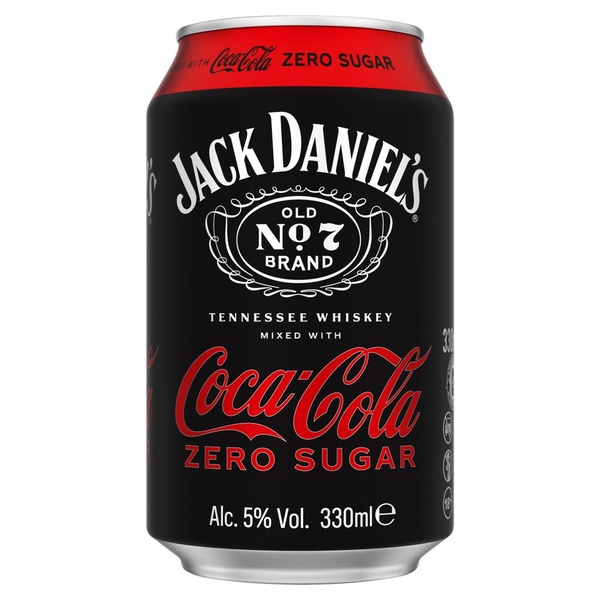 Jack Daniels whiskey cola zero voorkant